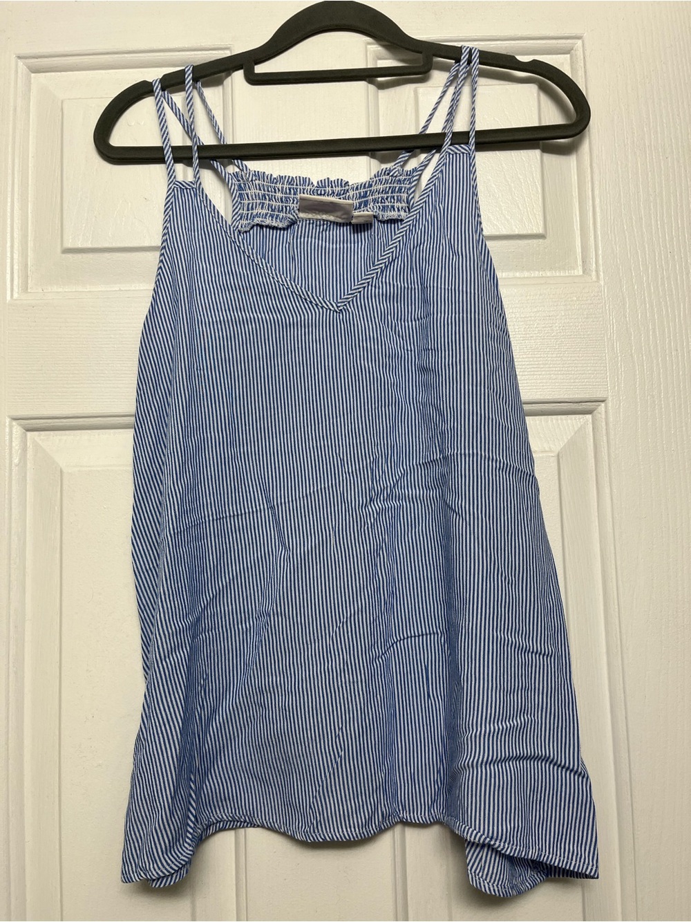 SO Blue and White Striped V-Neck Cami
